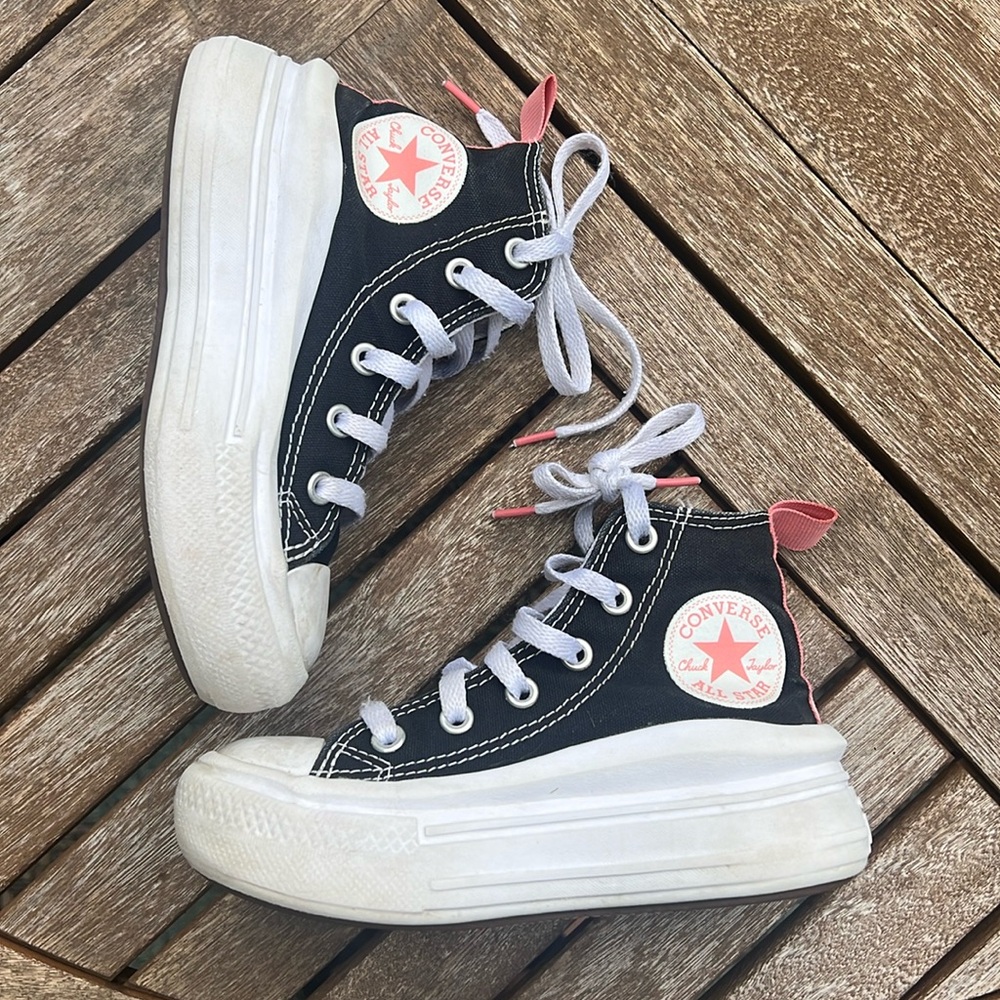 Converse CTAS Move HI Top Black Little Kid Girls Platform Sneakers Size 11 🖤🖤